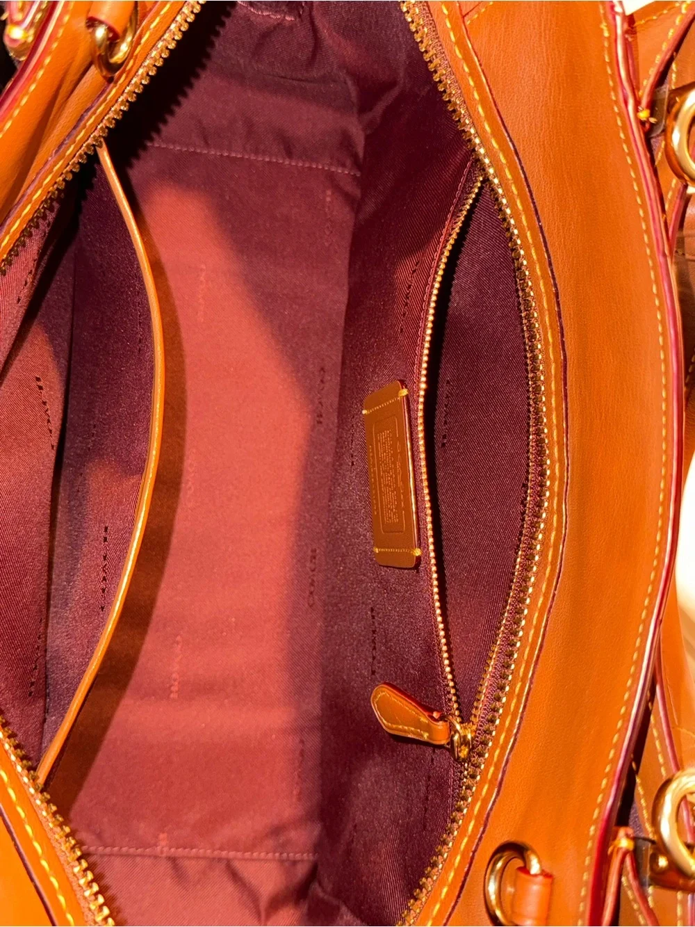 Coach Brown Leather Shoulder Bag with Gold Hardware